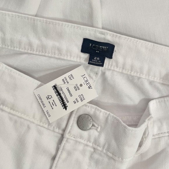 NWT!! J. CREW Factory White Drapey Denim Trousers Jeans High Waist Size 28 - Picture 11 of 13